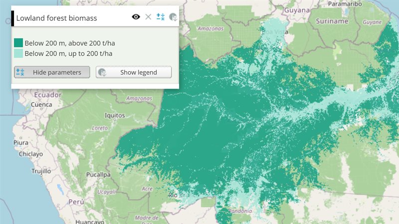 Two maps in one expression: this example running in the Mappia calculator
